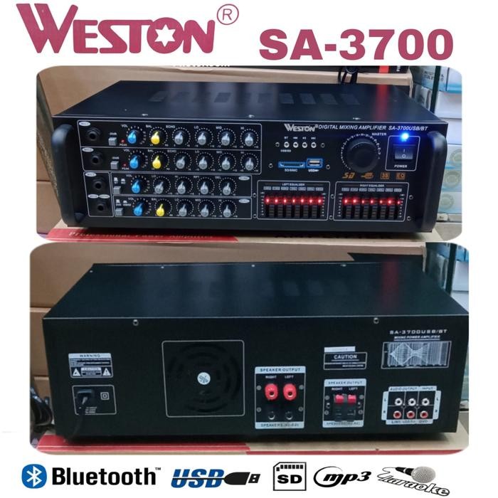 ampli power bluetooth weston sa3700 amplifier mixer sa 3700 equalizer