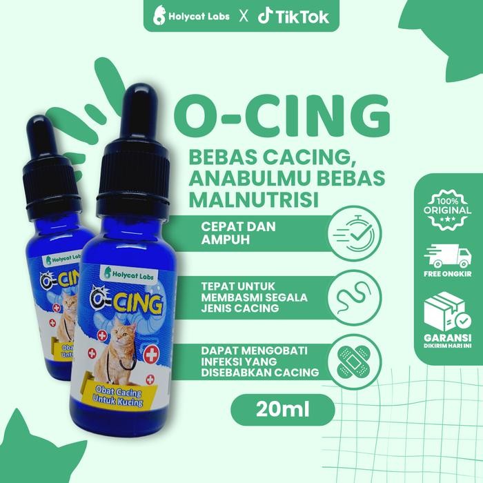 Holycatlabs Obat Cacing Kucing Ampuh membasmi Cacing O-Cing tetes 20 ML - O-CING 20 ML     Terlaris