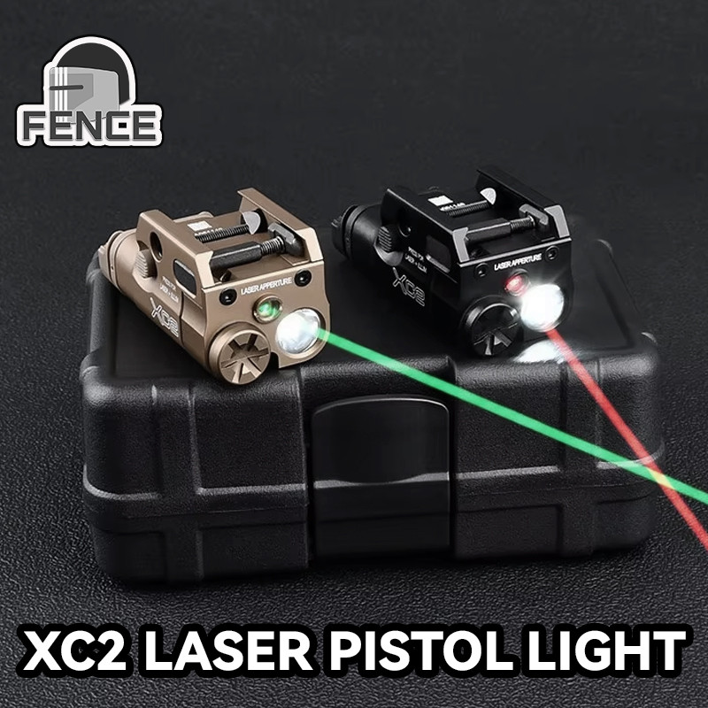 Surefir Tactical XC2 Pistol Hanging Metal  Flashlight Red Green Laser Fit 20mm Rail Hunting weapon L