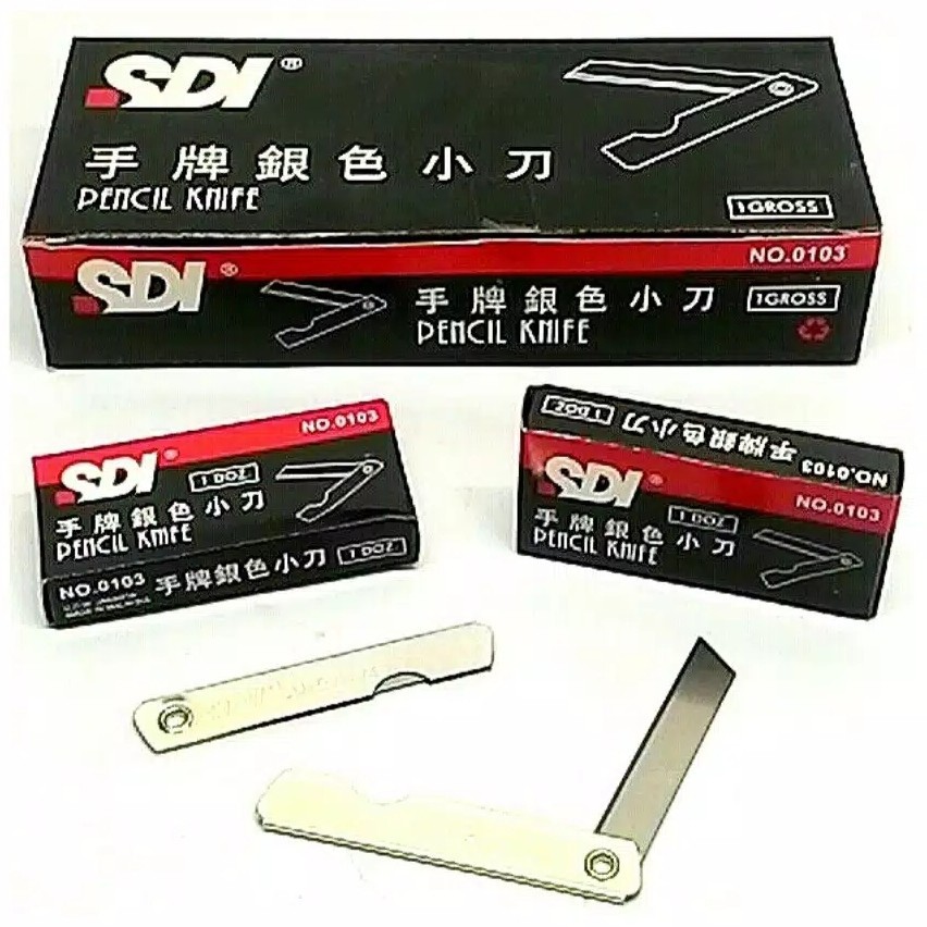 

Pimes SDI /Pisau Kertas / pisau Lipat / cutter / pemes SDI 0103 1Pack isi 12Pcs