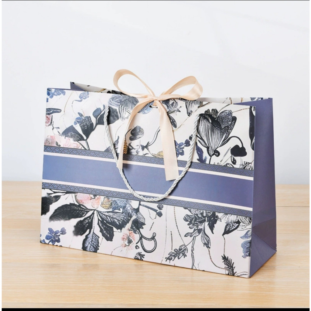 

PAPER BAG TAS GOODIE BAG PURPLE FLOWER PEMBUNGKUS KADO PESTA TAS KADO