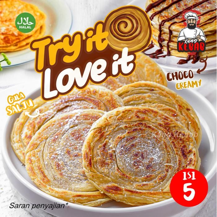 

ROTI MARYAM / ROTI CANAI / ROTI CANE KANGKEBAB CEMILAN FROZEN - ORI