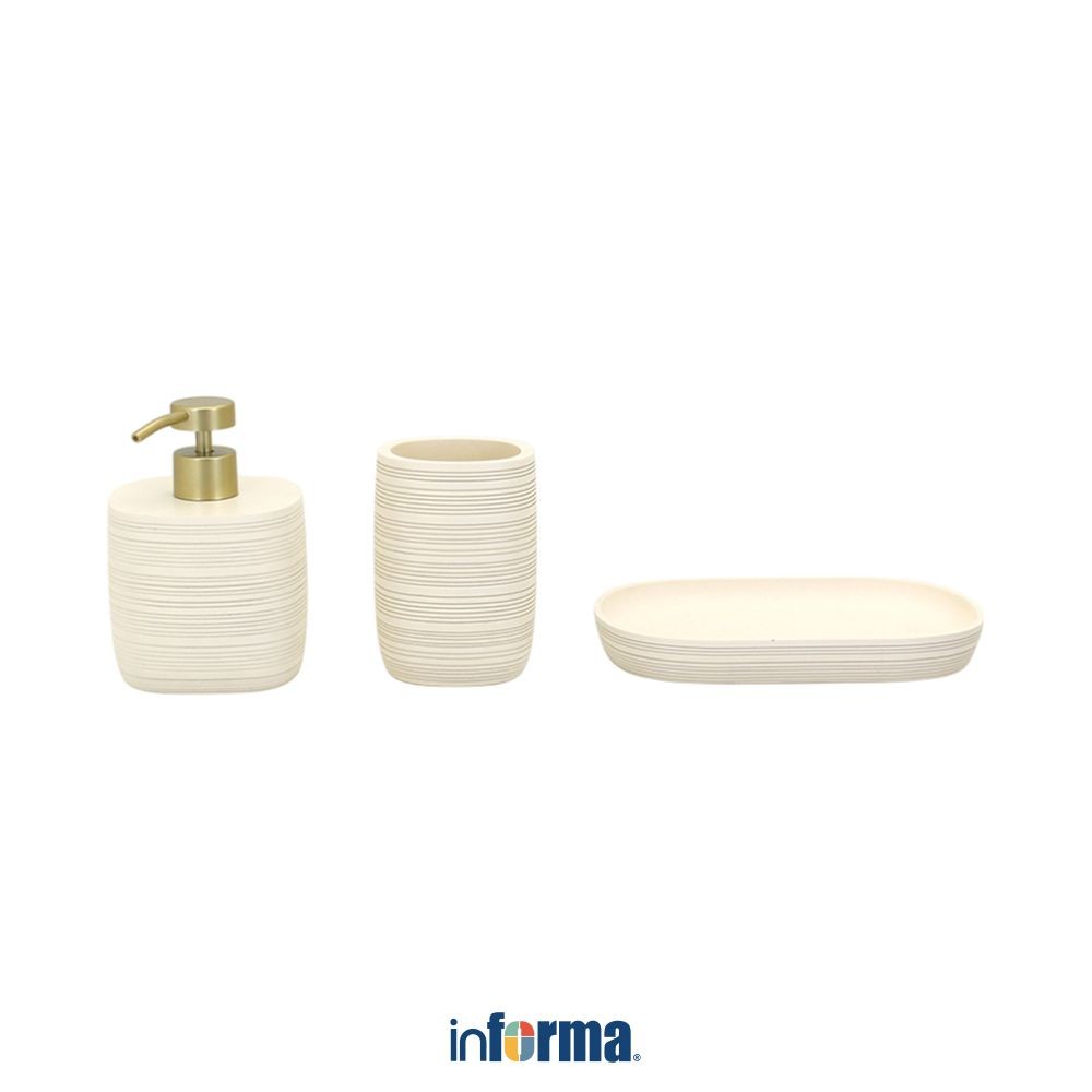 Informa Set 3 Pcs Raelyn Perlengkapan Kamar Mandi - Gold Liquid Soap Shampoo Dispenser Botol Sabun S