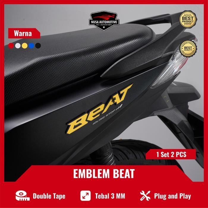 EMBLEM BEAT 3D LOGO TIMBUL HONDA BEAT VARIASI BODY MOTOR BEAT 1 SET by UC
