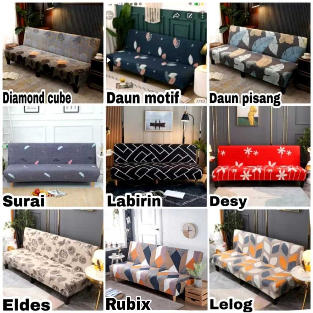 Cover sofa bed INFORMA elastic-Sarung PENUTUP sofa bed STRECTH motif