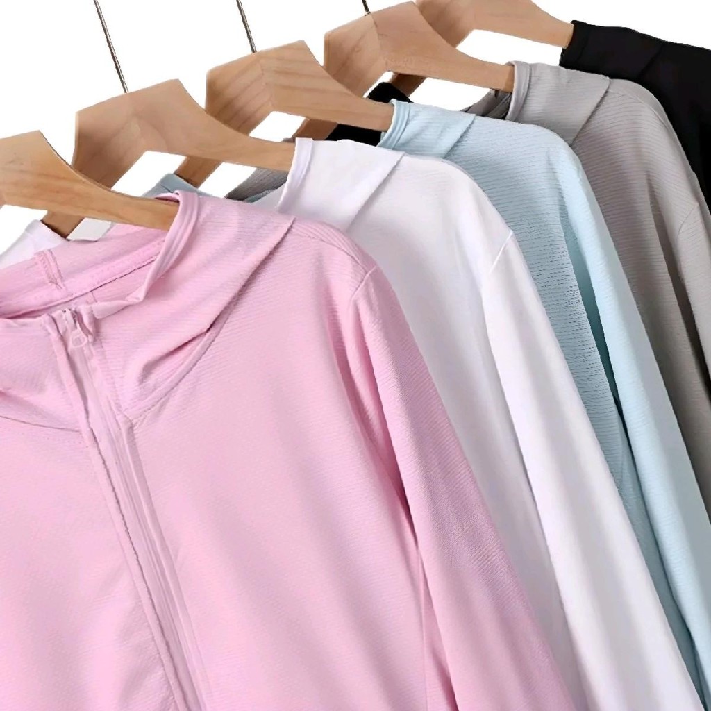AIRism Jaket Mesh Hoodie UV Protection Yoga Fitness Dryfit WOMEN Jaket Olahraga Wanita Sport