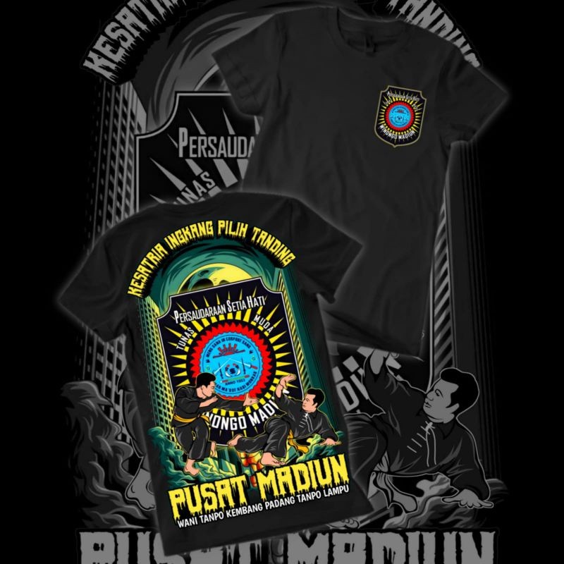 KAOS PSHW SH WINONGO PUTIH PUSAT MADIUN MOTIF 1 DESAIN DISTRO TERBARU BAHAN COTTON COMBAT PREMIUM KU