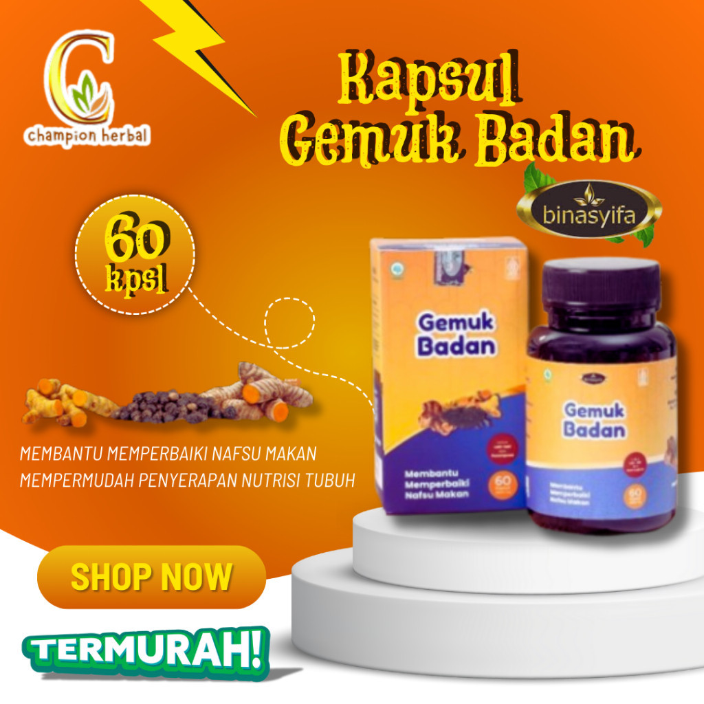 Obat Gemuk Penggemuk Badan GEMUK BADAN 100% original asli penggemuk badan Alami penambah BB By Marda