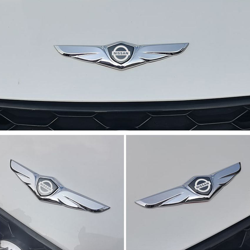 Stiker Logo Emblem Mobil Depan Belakang Wing Sayap Sticker Dekorasi Body Mobil Nissan