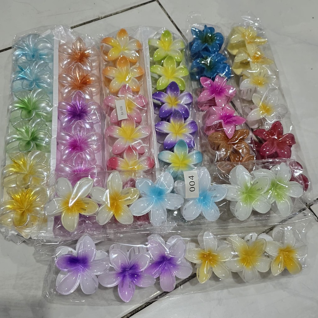 mv.tokojastip - jedai kamboja 6cm lusinan jepit rambut motif plumeria grosiran