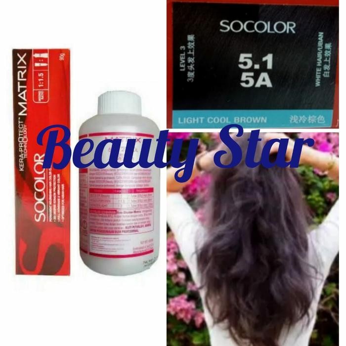 MATRIX SOCOLOR NO. 5.1 / 5A LIGHT COOL BROWN DAN OXYDANT