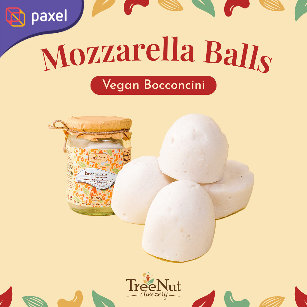 

Keju Vegan Mozzarella Balls Lembut & Meleleh - Cheese Nabati - Vegetarian Food | TreeNut Cheezery