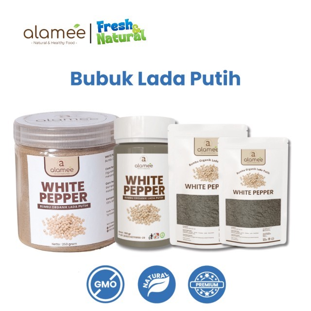 

ALAMEE Lada Putih Bubuk White Pepper Powder Merica Whitepepper Bumbu Dapur Instan Tanpa Campuran fresh and natural