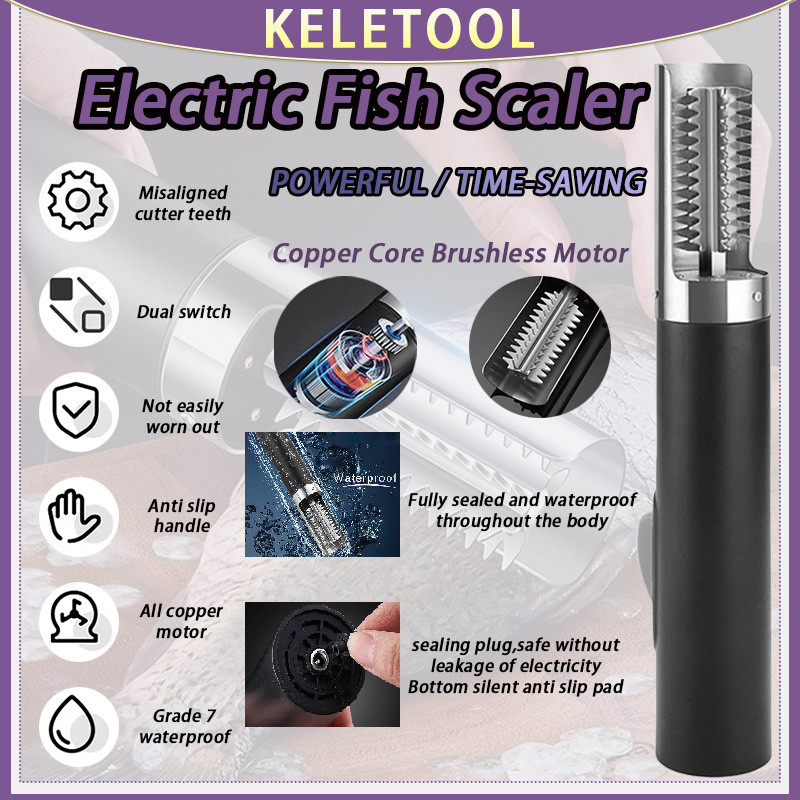 Alat Pembersih Sisik Ikan Elektrik Tanpa Kabel 125W 5500 rpm Pembersih Sisik Ikan Elektrik Tahan Air