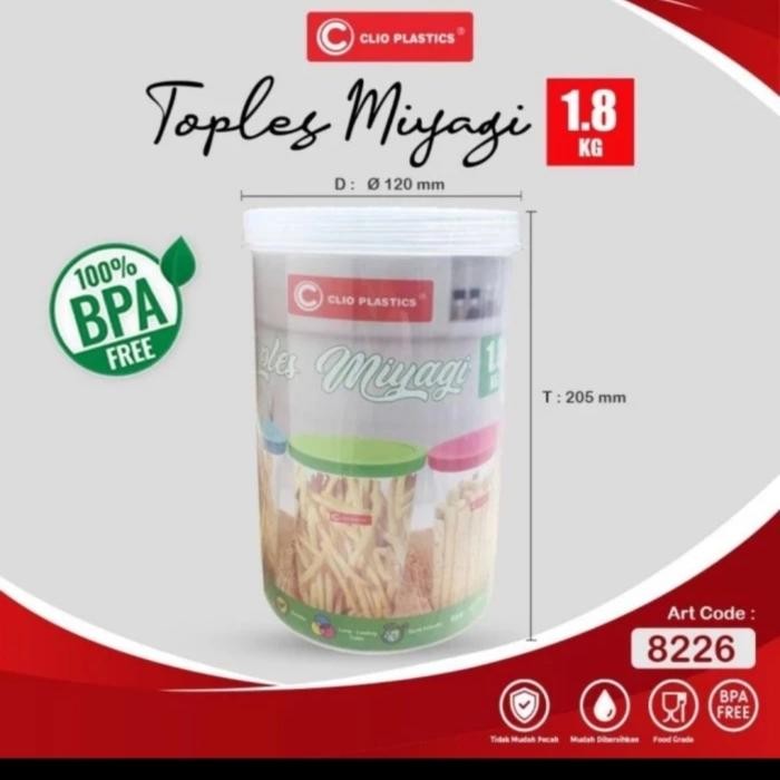 Toples Kue Kering, Toples Astor, Toples Miyagi 1.8kg Clio/mrh