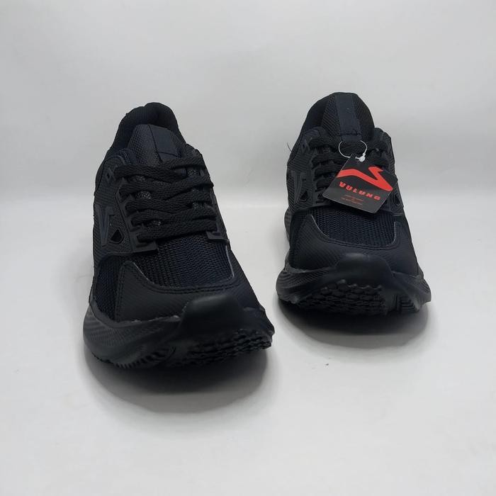 sepatu sneakers pria wanita warna hitam sepatu sekolah cewek cowok hitam polos tali sepatu casual la