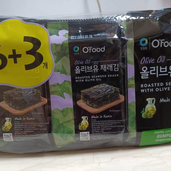 

chung jung one sushi nori 6+3 seaweed / ofood gimbap rumput laut korea halal BPOM - 6+3