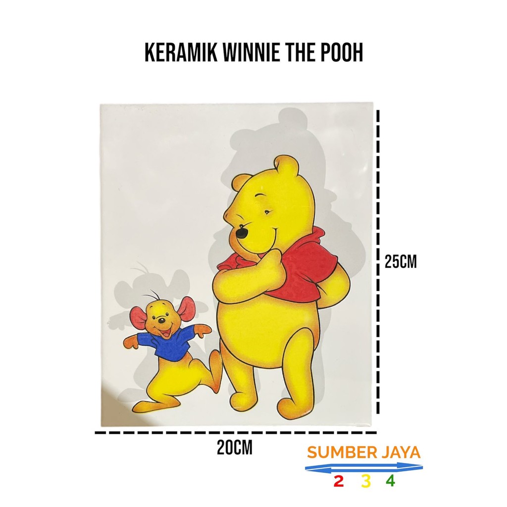 Keramik Lantai 20x25 motif lucu Winnie The Pooh/ Keramik Dinding 20x25 Motif Lucu TERMURAH