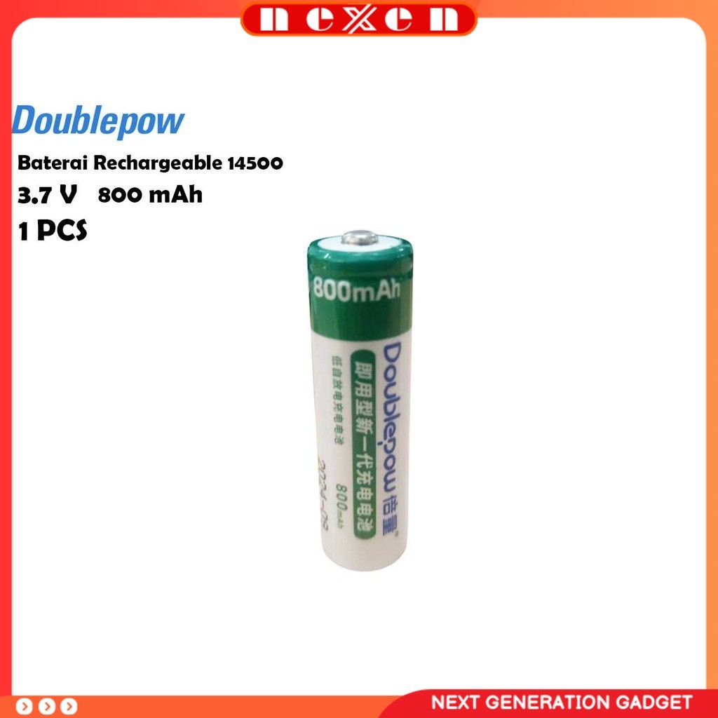 Baterai Rechargeable 14500 Li-Ion 3.7V 800mAh