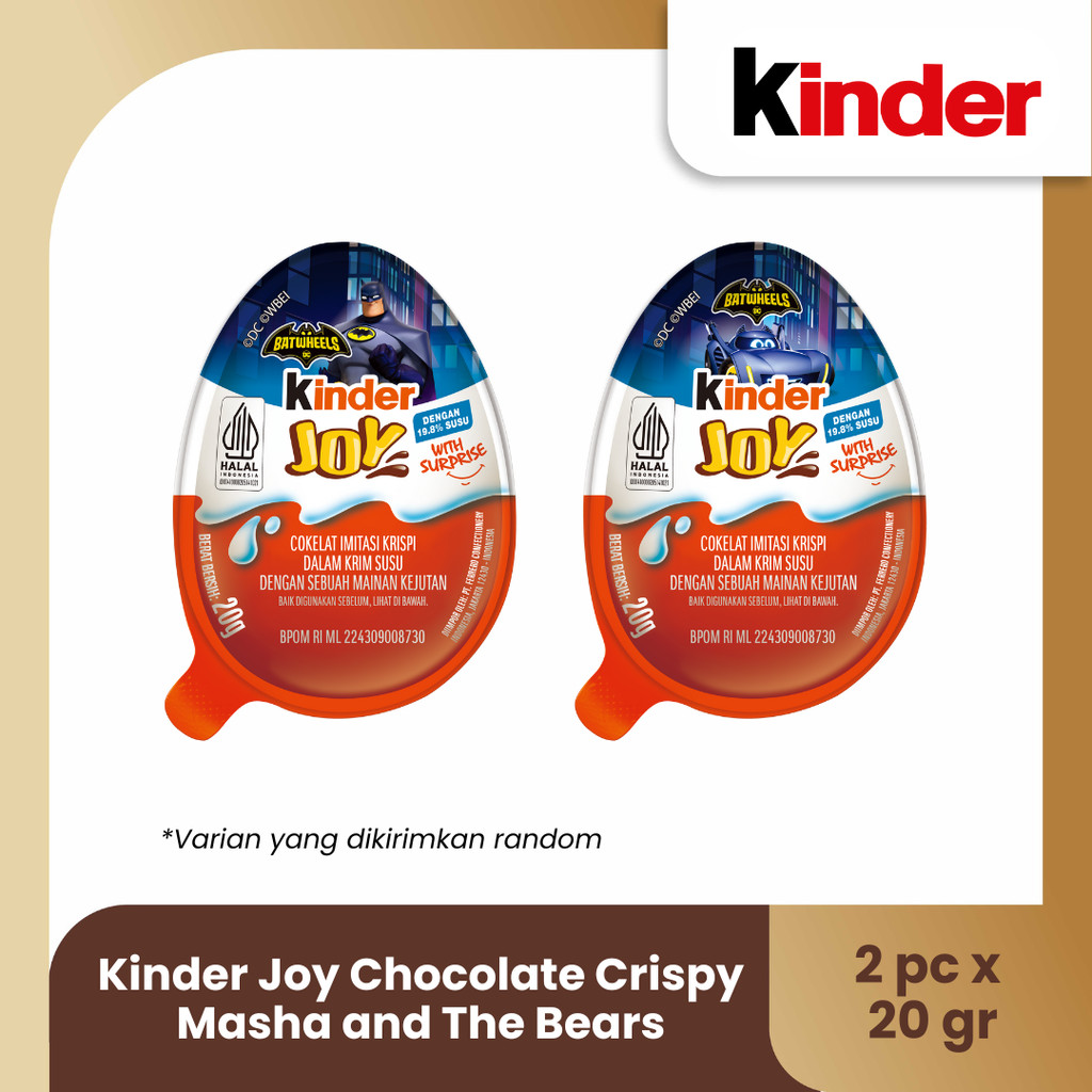 

Kinder Joy Special Edition Batwheels Chocolate Crispy 20gr - TWINPACK