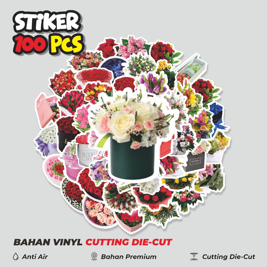 

Terbaru! 50 pcs Stiker Flowers Bloom / Bunga Mekar Dekorasi Lucu Kreatif untuk Notebook, Skateboard, HP