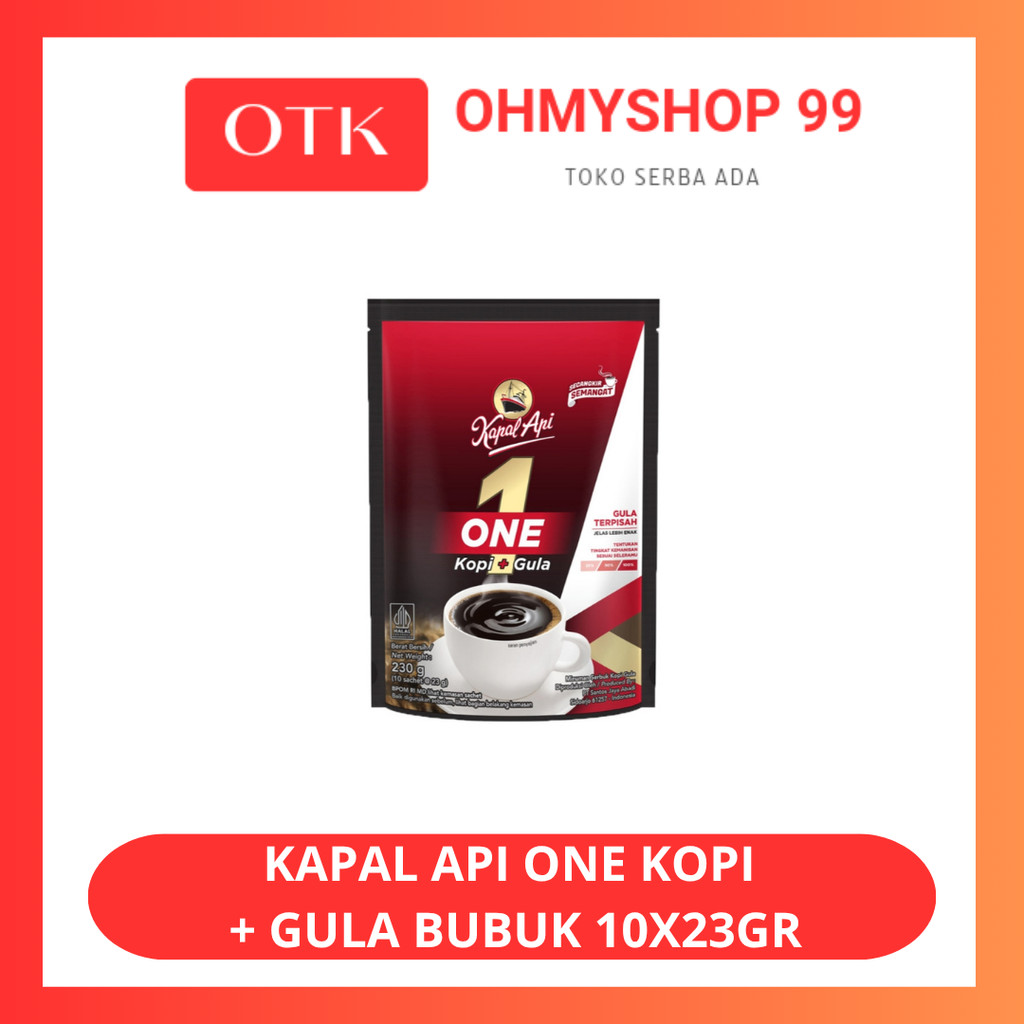 

Kopi Kapal Api One Kopi + Gula Bubuk 10x23gr
