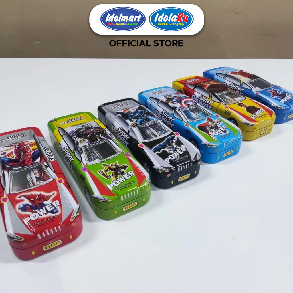 

IDOLMART Tempat Pensil Kaleng Mobil Anak Superhero Ukuran S & L Model 3D Unik