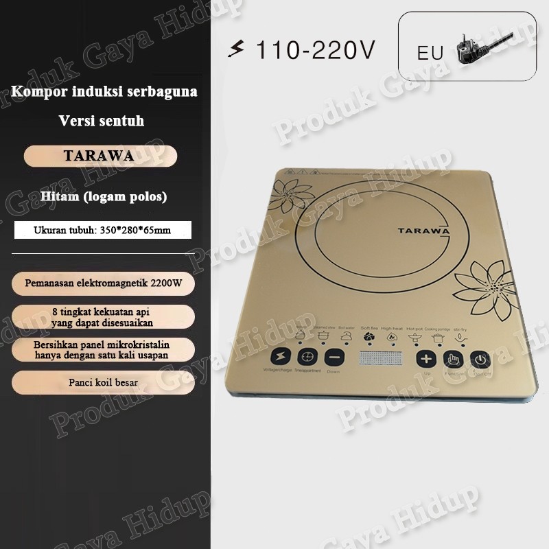 2200W Kompor induksi kompor induksi rumah tangga multi-fungsi Kompor Induksi Listrik Layar Sentuh Di
