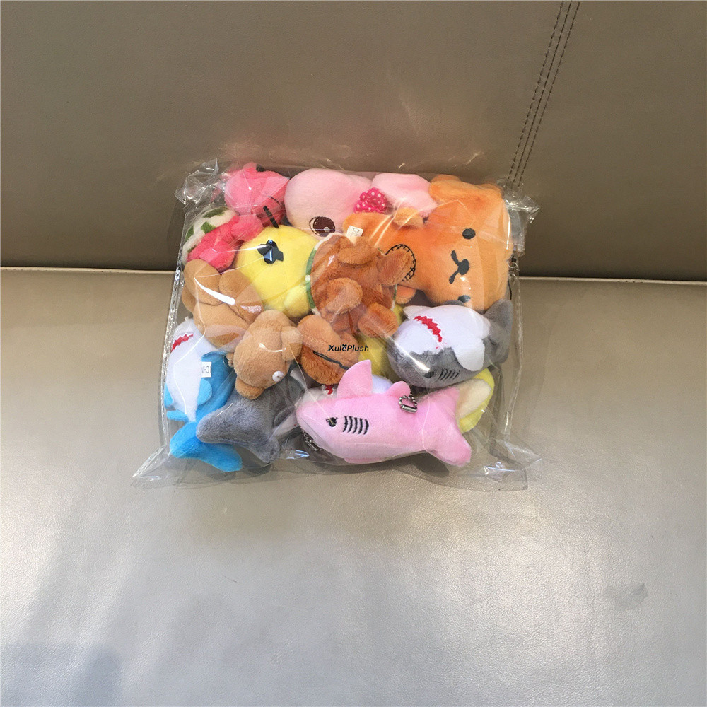 

10PCS 6-9CM Mix Random Designs Plush Stuffed Toy . Shark Cat Dog Animals Random