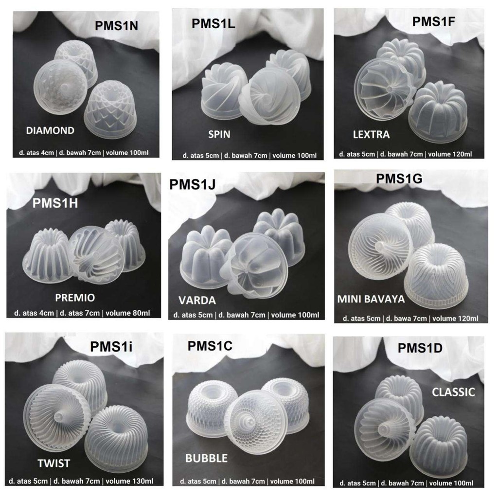 PMS 1 - cetakan puding mini/agar agar/bolu ketan hitam kukus/bolu kukus/cetakan anti panas isi 12pcs