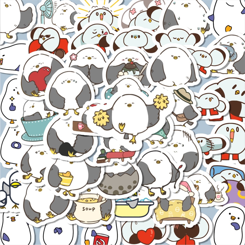 

100PCS Lucu Sticker Hewan Burung Camar Lucu Anti Air Stikers Berperekat Waterproof Sticker Decal Buat Motor Helm Buku Journal Koper Casing HP Laptop Botol Minum