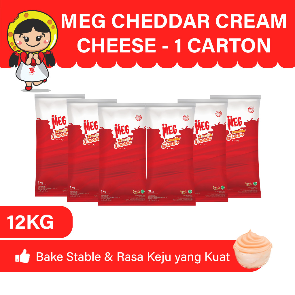 

MEG Cheddar Cream Keju 2 Kg - 6pcs (1 Karton)