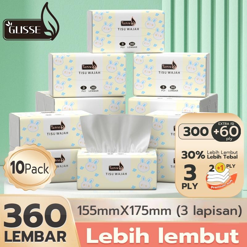 

【Harga kejutan】GLISSE 10 PCS 360 helai 3 ply harga promo murah gratis ongkir bisa cod tisu murah promo tissue murah facial tissue