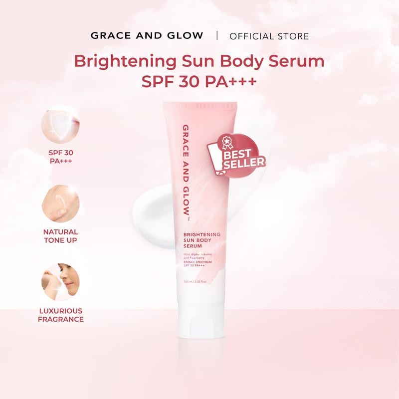 

Grace and Glow Body Serum SPF 30+++ Brightening Sun Hand and Body lotion - Sunblock Badan Anti UV dan mencerahkan tangan & tubuh with Arbutin + Bearberry
