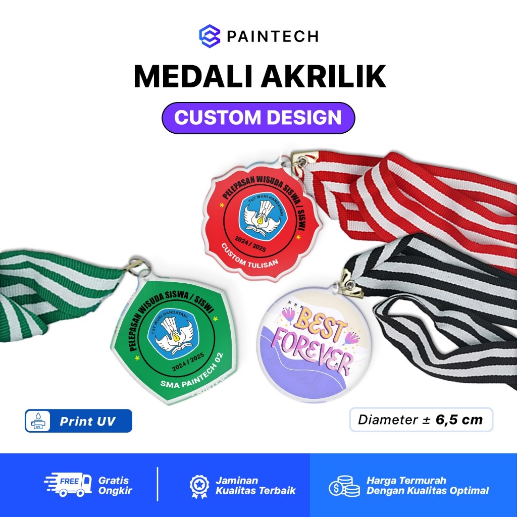 Medali Wisuda / Medali Kelulusan / Medali Akrilik Custom / Mendali Perpisahan Sekolah