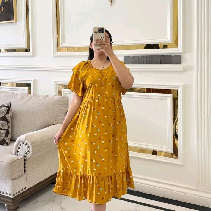 Hot Produk Annisa Fashion Daster Rayon  Bunga Lengan Pendek Adem Santai - 1 Terbaik dan Terlaris