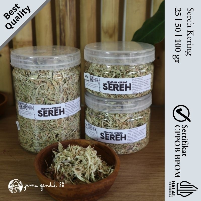 

Sereh Kering Teh Sereh - Rempah Kering by Jamu Gendul 88 - Kualitas Premium Sudah BPOM dan Halal terlaris