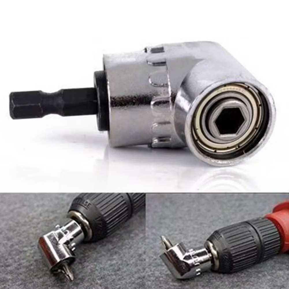 (Gd) sambungan adaptor adapter ekstensi kepala Bor L 1/4" Inch Kepala Bor Sudut Siku Sambungan Kepal