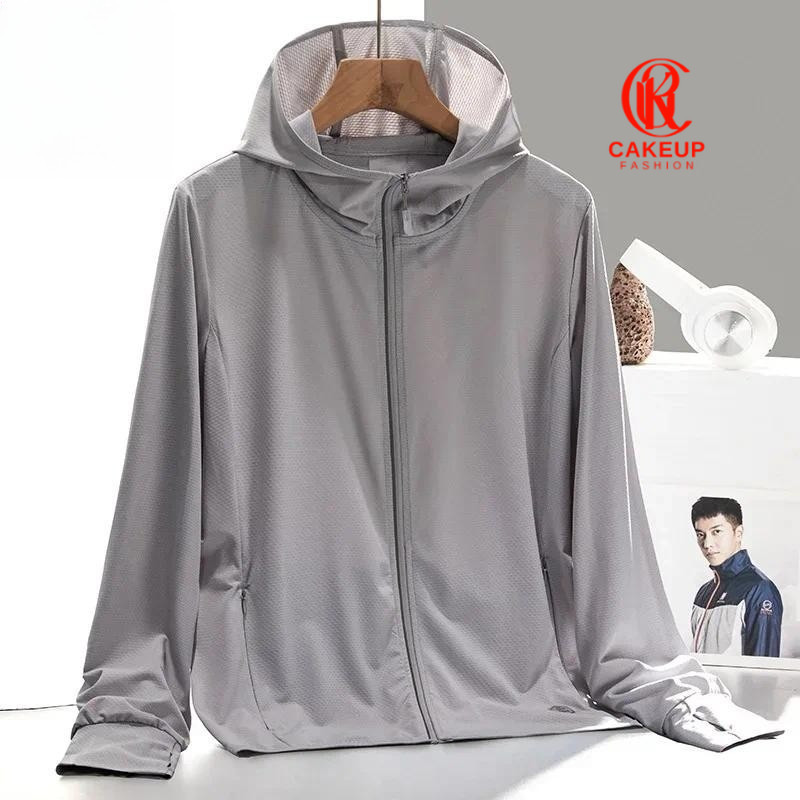 Haloon Jaket Anti UV Pakaian Olahraga Pria/Cowok Bahan Nyaman Distro