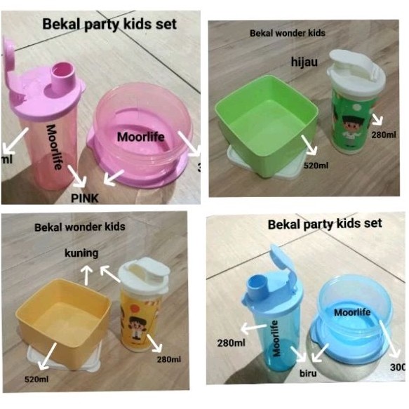 ORIGINAL  YO MOORLIFE BEKAL ANAK TK PARTY KIDS SET/ WONDER KIDSCO