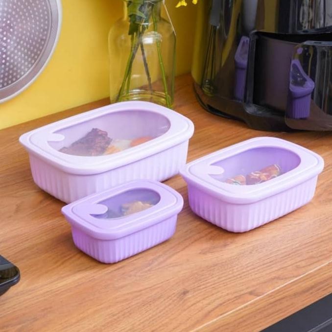 Wadah Makanan Set 3 Pcs APPETITE Food Container BPA Free