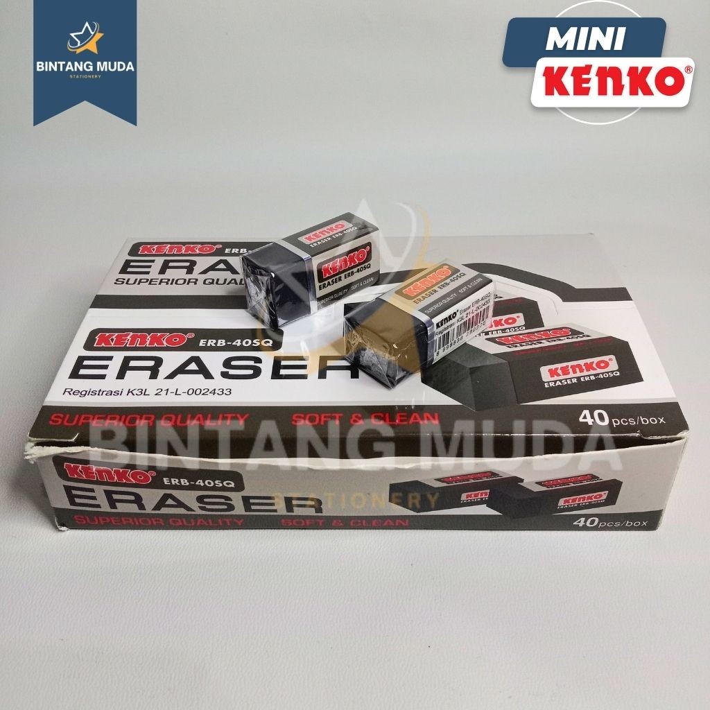 

Penghapus Pensil Kenko Hitam ERB-40SQ Kecil