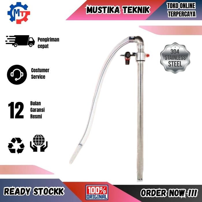 Barrel pump pneumatic stainles 304 pneumatic drum pump sus 304 40 mm
