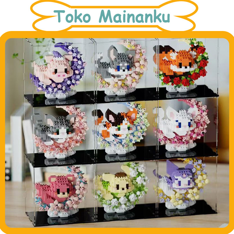 Balok Susun Mainan Anak Perakitan Hadiah Bunga Bata Kecil Mainan Boneka Mainan Ornamen