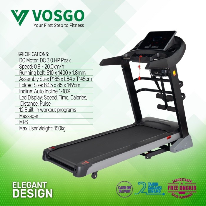 VOSGOFITNESS Alat Fitnes  Treadmill Elektrik  Treadmill Alabama CO