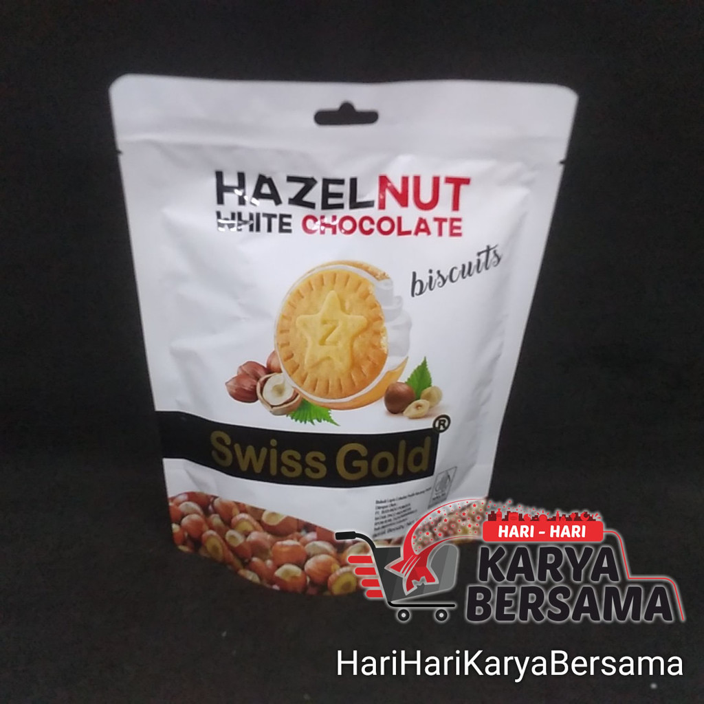 

SWISS GOLD BISCUITS HAZELNUT WHITE CHOCOLATE 100GR