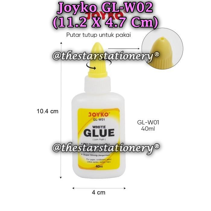 

(1 Biji) GROSIR Glue JOYKO GL-W02 White Liquid Glue Lem Putih Cair Kertas Joyko GL-W02 (1 Biji)