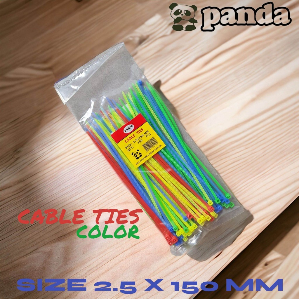 

KABEL TIES/CABLE TIES PANDA WARNA WARNI UKURAN 2.5x150MM(15CM) F9030C