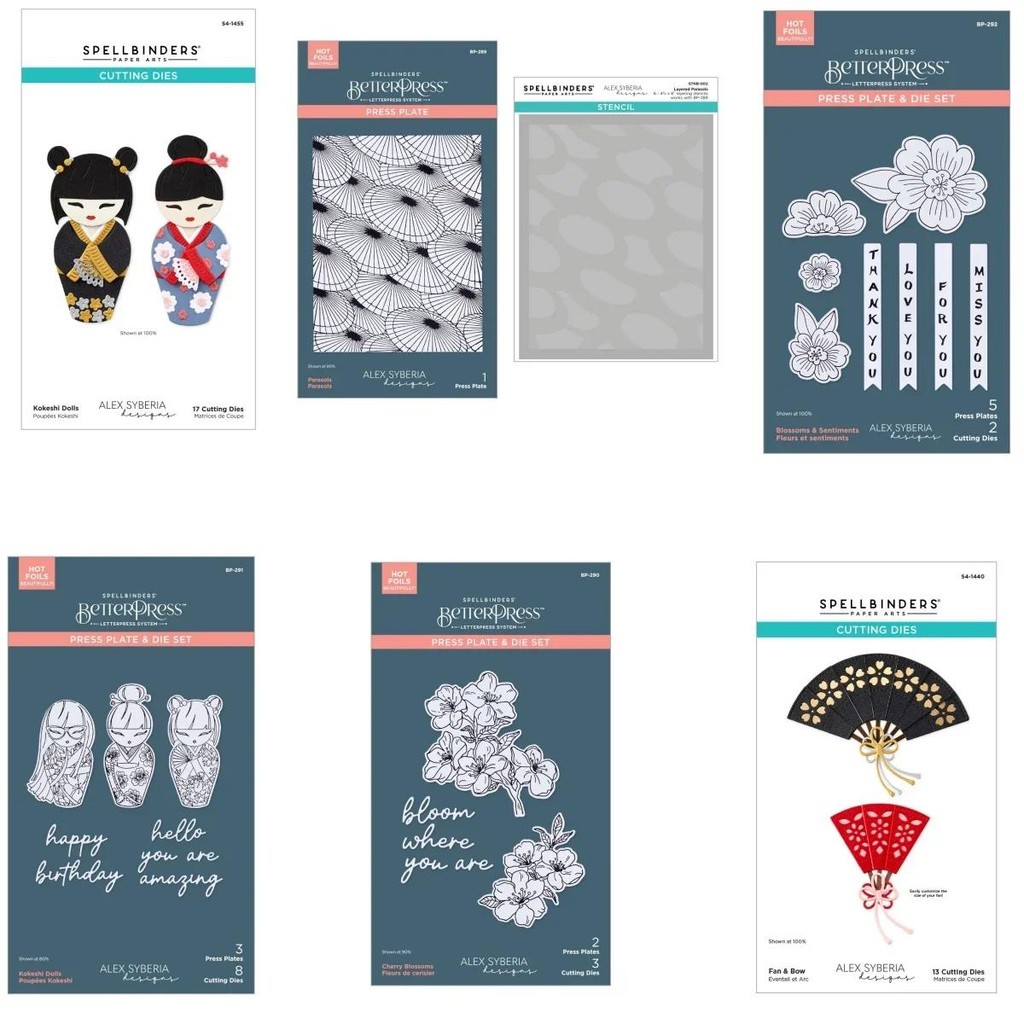 

Kokeshi Dolls and Flowers Press Plate and Cut Die Stencil Setfor DIY Making Card Scrapbook Embossed Paper Album Craft Supplies