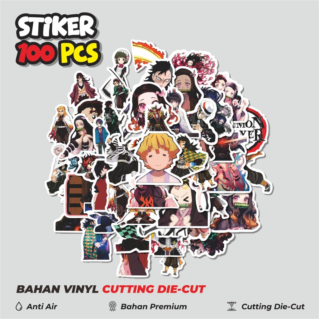 

Terbaru! 50 pcs Sticker Anime Demon Slayer Sticker Dekorasi Lucu Kreatif untuk Notebook, Skateboard, HP